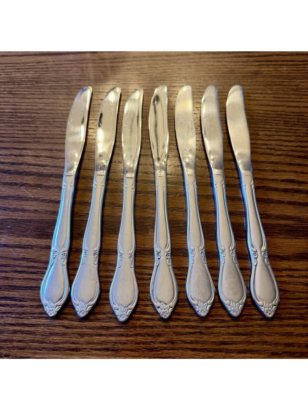 Oneida Community CHATELAINE Stainless Steel‎ Dinner Knives Set Of 7